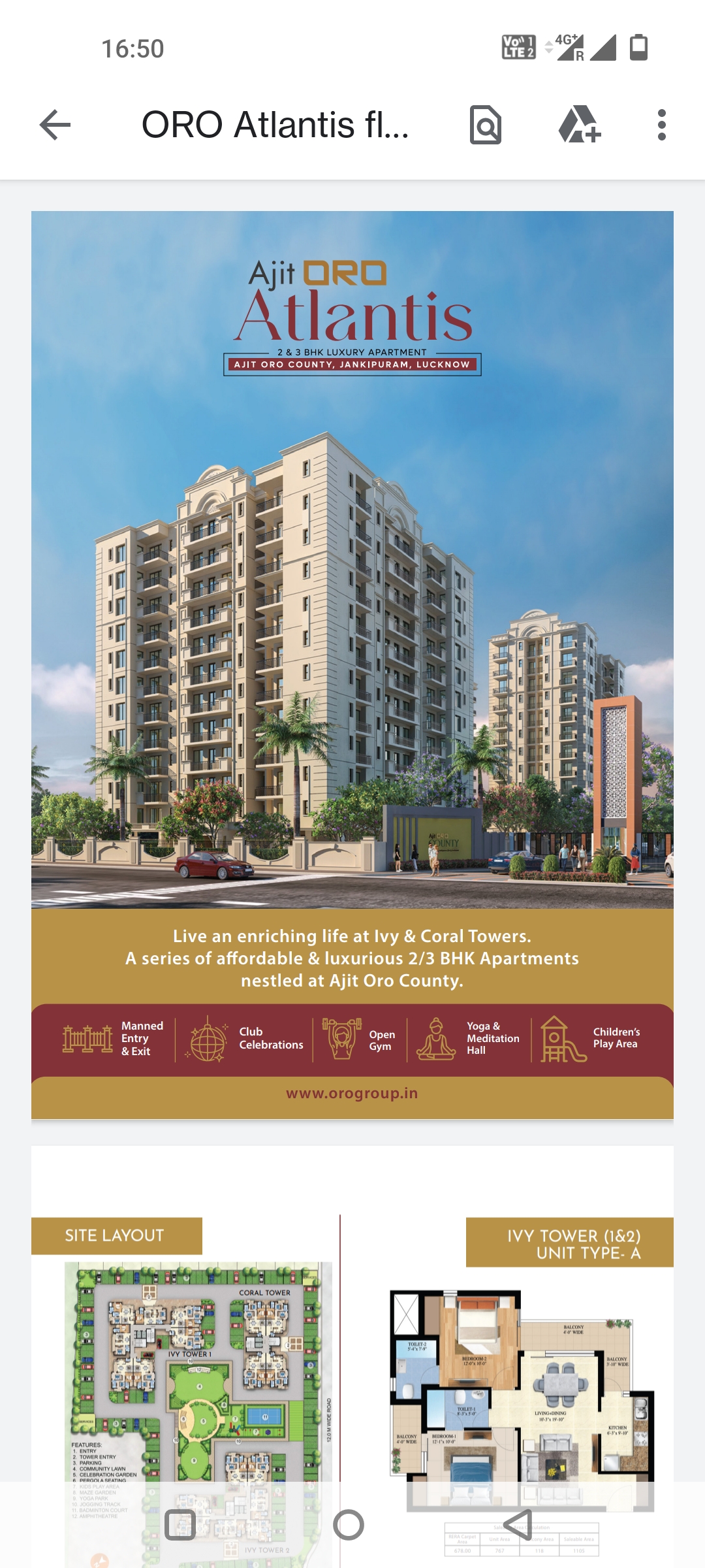 2 BHK Residential Flat For Sale In Oro City, Jankipuram , Lucknow