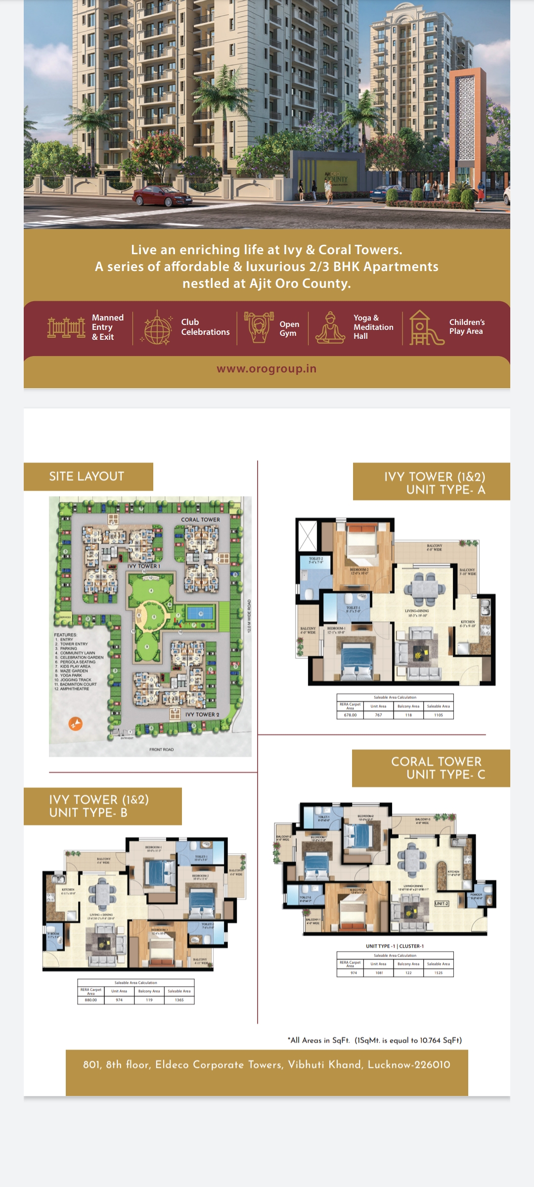 2 BHK Residential Flat For Sale In Oro City, Jankipuram , Lucknow