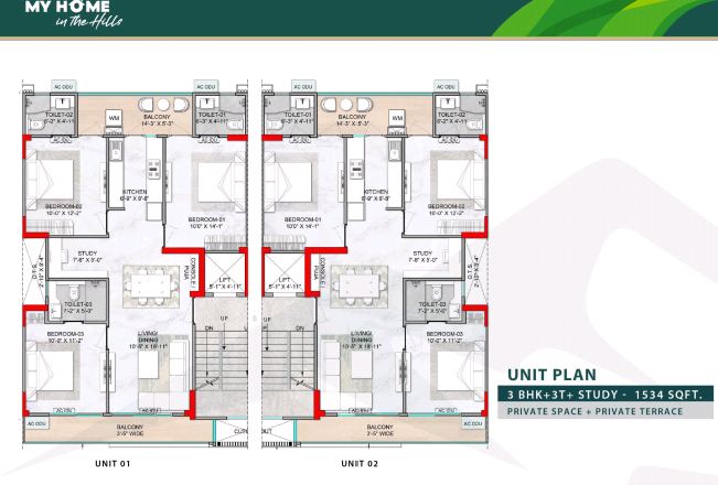 3 Bedroom Spacious Flat For Sale in M3M My Home, sector 79, Gurgaon