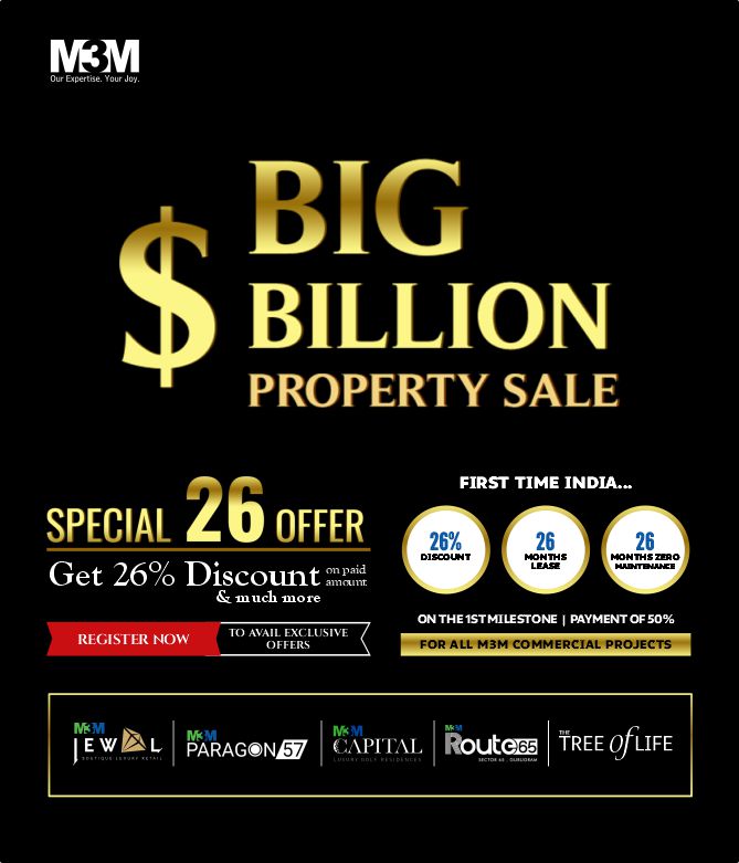 M3M Capital Sec 113, 2/3/4 BHK Luxurious Flats Pay Just 11 Lac* and No EMI Till Possession