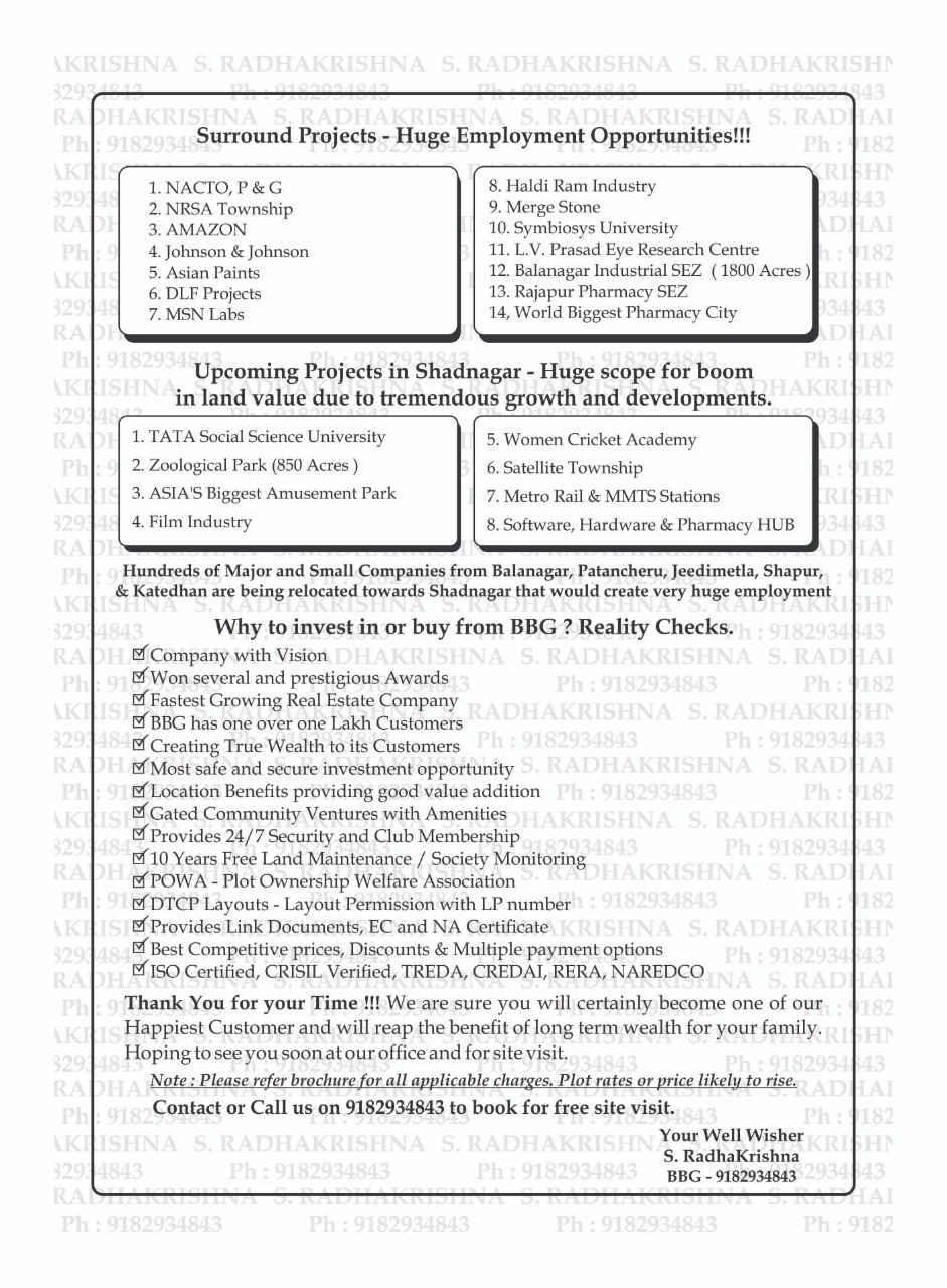 Open plots in Shadnagar