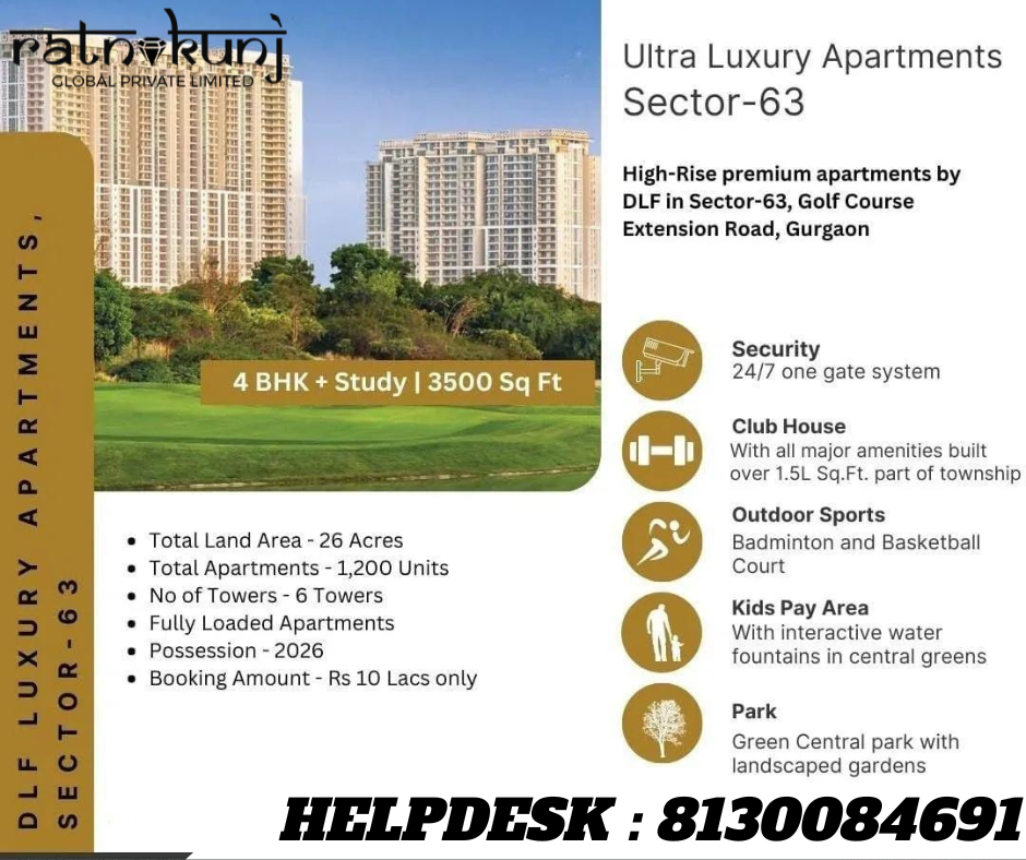 DLF High Rise | Sector-63, Gurgaon | ☎️8130084691