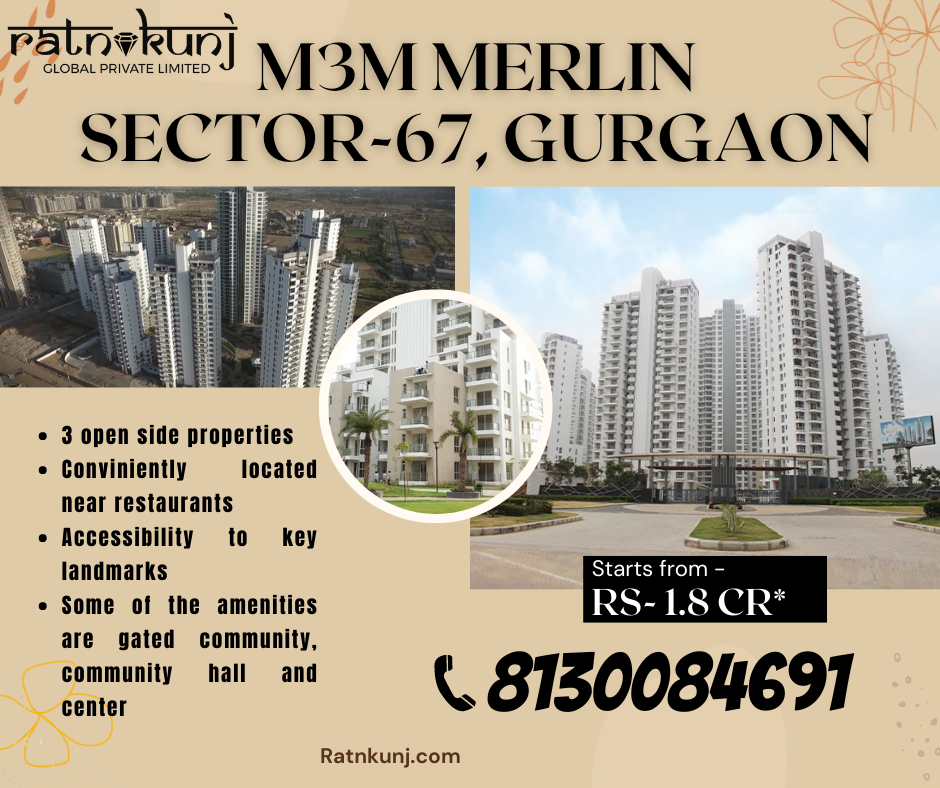 M3M Merlin | Sector-67, Gurgaon | ☎️8130084691
