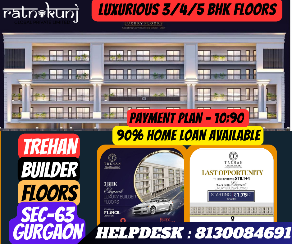 Trehan Builder Floors | Sector-63 , Gurgaon | ☎️8130084691