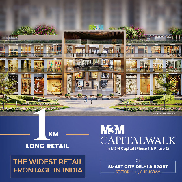 M3M Capital Walk Sec 113 - ‎Pay just 11 Lac* for Office & Retail Space & get 12% Returns* 